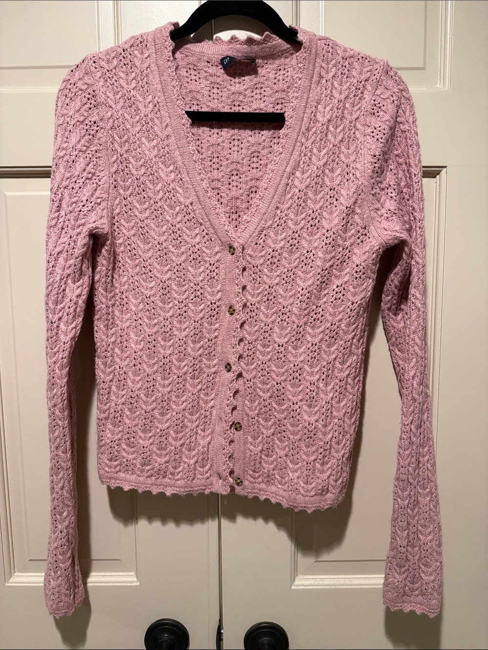 Gap Pink Knit Button-Front Women's Sweater Cardigan